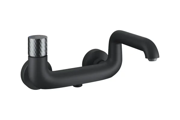 Смеситель ванны c управлением Push Control IDDIS "Twist" черный матовый TWIBLBTi02WA