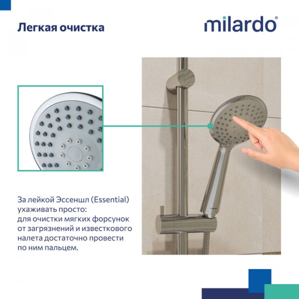 Лейка для душа, 3F, Essential, MI 3803F10M18,