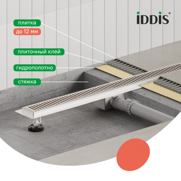 Лоток душевой "IDDIS" длина 800мм, хром, 975A8SB10DZ