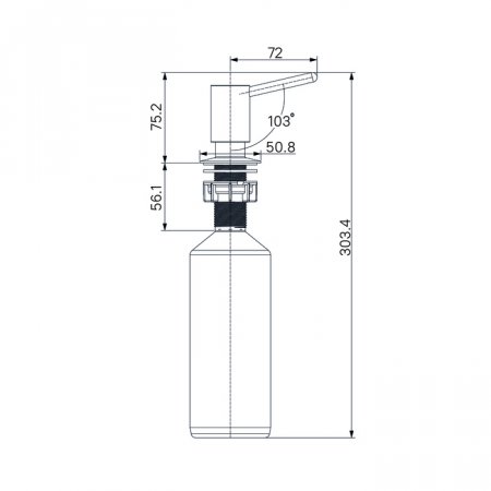 Дозатор, латунь, PVD матовое золото, Kitchen Line, ID SDIMG00i59,