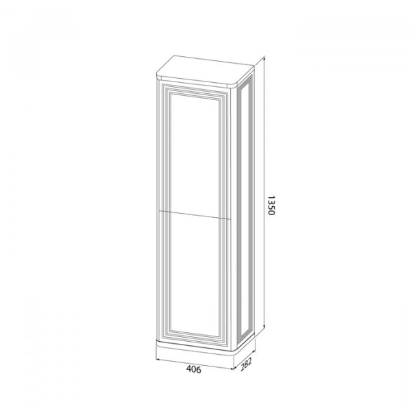 Пенал подвесной, 40 см, белый, Oxford Neo, ID OXN40W0i97,