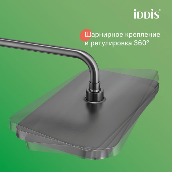 Душевая система с тропическим душем и изливом, матовый графит, Parker, ID PARGM3Fi06,