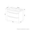 Тумба подвесная, 80 см, белый, Ray, ID RAY80W0i95,