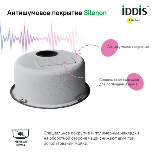 Мойка, нерж.сталь, универсального монтажа, графит, D-425*180,  Edifice, ID EDI42G0i77,