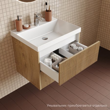 Тумба подвесная, 60 см, светлый дуб, Bild 2.0, ID BIL60V1i95,