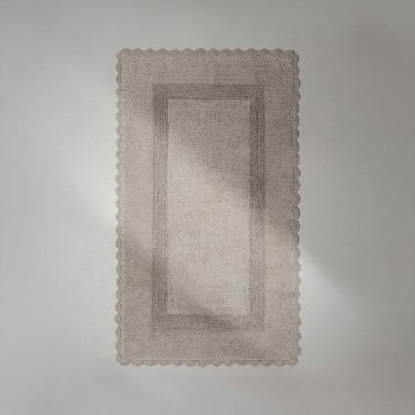 Коврик для ванной комнаты, 70x120, прямоугольный, хлопок, серый, ID DSQL02Ci12,