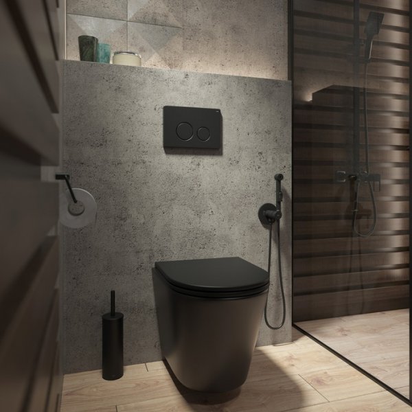 Клавиша смыва, универсальная "IDDIS Unisteel" арт.UNS01MBi77 черный