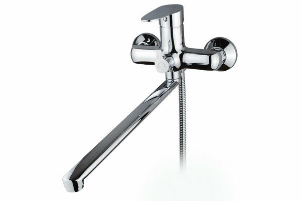 Смеситель ванна  RUSANT RV1523515-021,латунь,хром,картр.D35,излив L-обр. 35 см.