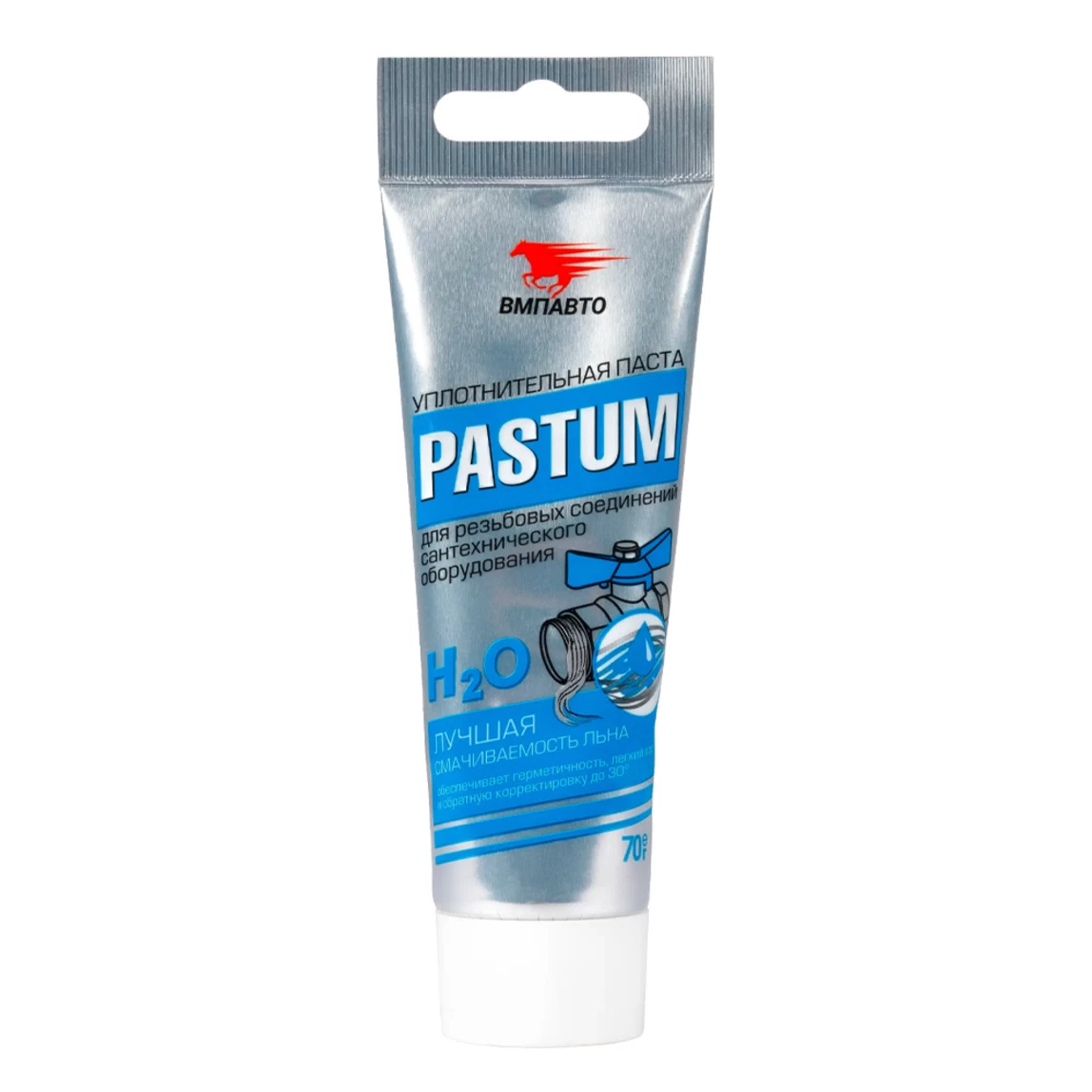 Паста "PASTUM H2O" уплотнительная 70г (под льняное волокно) тюбик