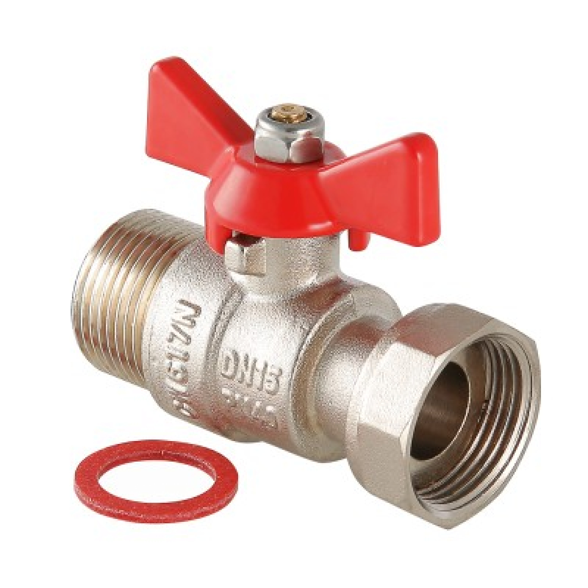 Кран шар. 1/2" "ValTec" с накидной гайкой и наружной резьбой (VT.260.N.0404)