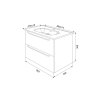 Тумба с умывальником, подвесная, 80 см, капучино, Edifice, ID EDI80C0i95K,