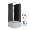 Кабина душевая "Niagara Eco E100/80/40L/TN/BK" 100*80*195 стекло МАТОВОЕ  (высокий поддон) 4 места