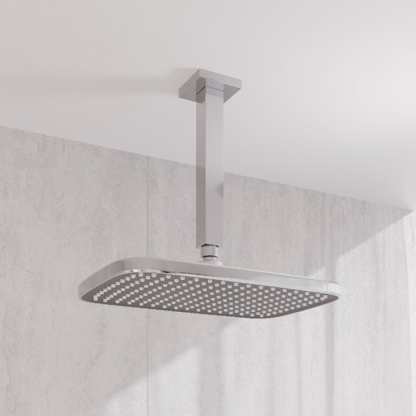Кронштейн для верхнего душа в потолок, квадратный, хром, Optima Home, ID OPH20CSi61,