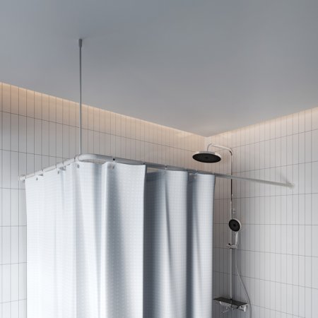 Угловой карниз для ванной комнаты, 90-180 см, белый, Elegante, ID 040A200I14,