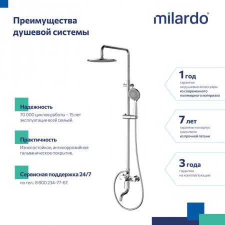 Душевая система с тропическим душем, Stripe, MI STRSB1FM06,
