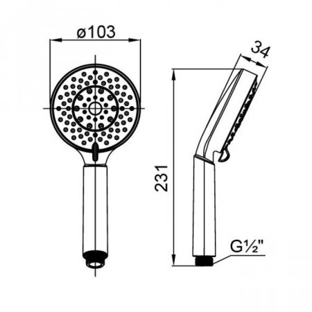 Лейка для душа, 150, MI 1505F10M18,