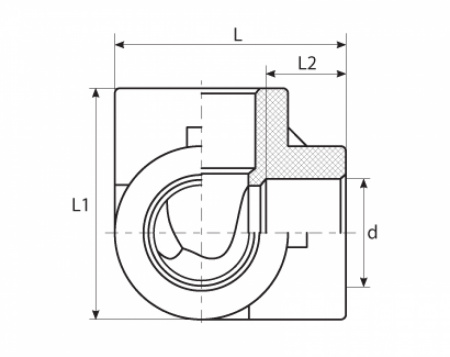 Тройник  двухплоскостной D25 (Tebo)