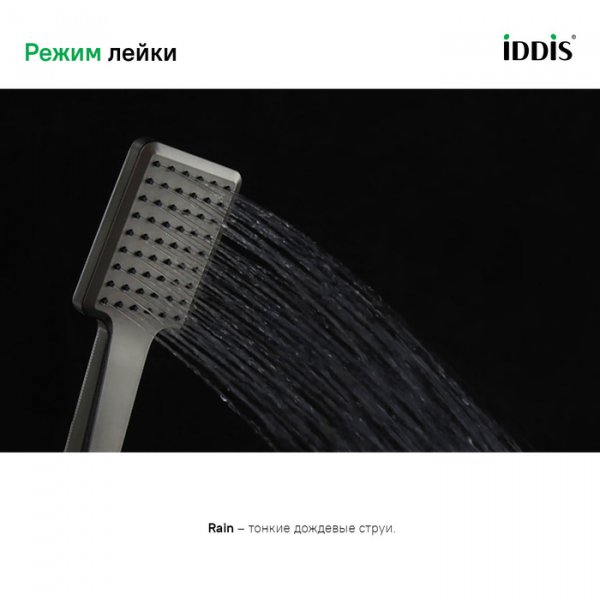 Лейка для душа, графитовая, Slide, ID SLI1F0Gi18,