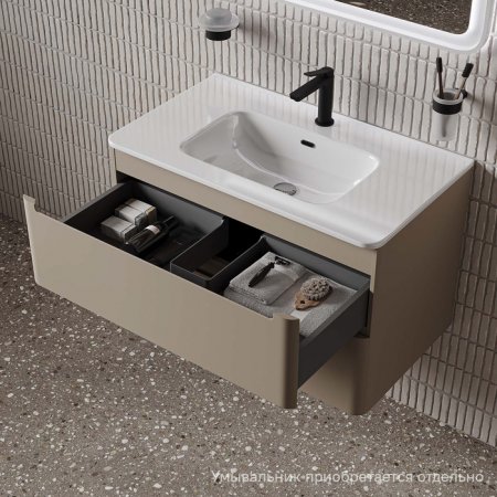 Тумба подвесная, 80 см, капучино, Edifice, ID EDI80C0i95,