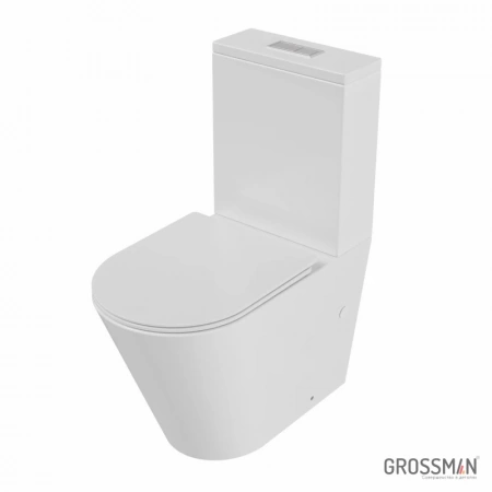 Компакт GROSSMAN GR-4458SQ БЕЛЫЙ с тонкой крышкой, БЕЗОБОДКОВЫЙ, ТОРНАДО 2 места