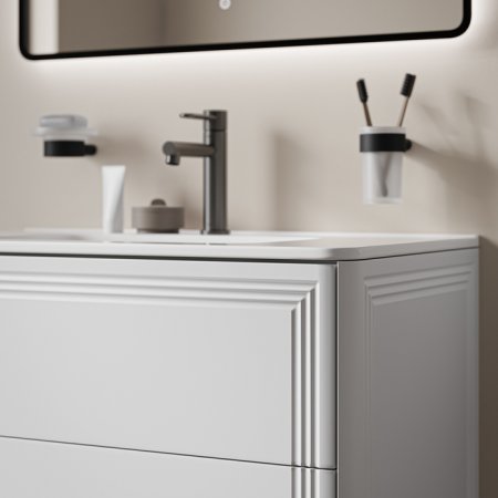 Тумба с умывальником, подвесная, 80 см, белый, Oxford Neo, ID OXN80W0i95K,