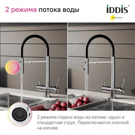 Смеситель кухни с фильтром и гибким изливом IDDIS "Ace" ACESBFFi05