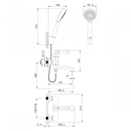 Смеситель ванны IDDIS "Oxford" OXFSB02i02 шар.