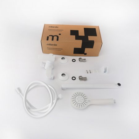 Смеситель для ванны с длинными изливом, белый матовый, Rora, MI RORWT00M10,