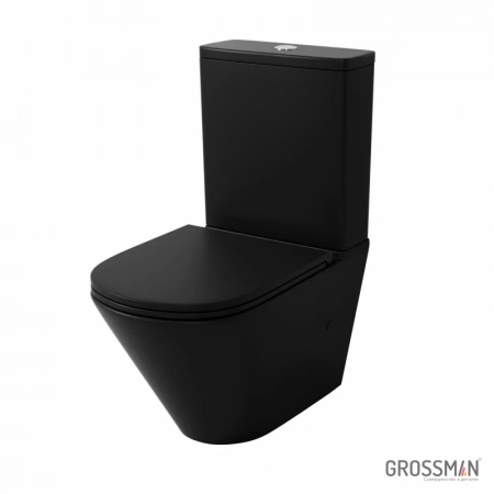 Компакт GROSSMAN GR-4450BМSQ ЧЕРНЫЙ  МАТОВЫЙ с тонкой крышкой БЕЗОБОДКОВЫЙ