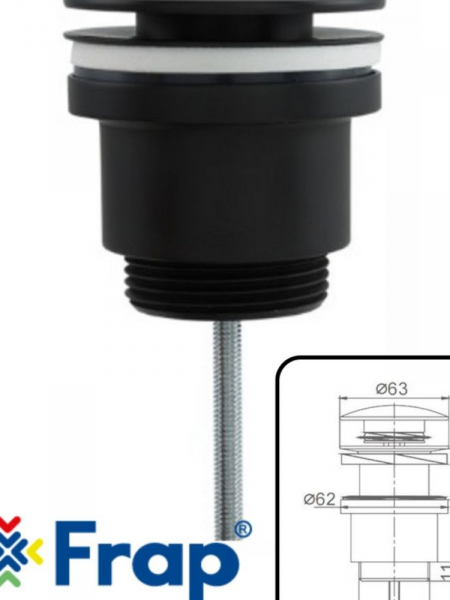 Донный клапан автомат Frap F62-7 черный