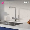 Смеситель для кухни с выдвижным изливом и каналом для фильтра, хром, Umbra, ID UMBSBPFi05,