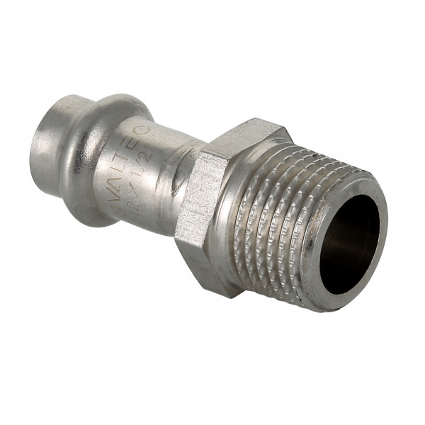 Пресс-фитинг VALTEC нерж. сталь с нар.р. 22х1/2" (VTi.901.I.002204)