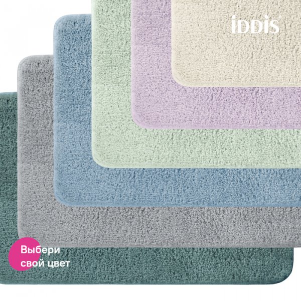 Коврик "IDDIS" для ванной комнаты 50*80 см , микрофибра, серый BSQS02Mi12