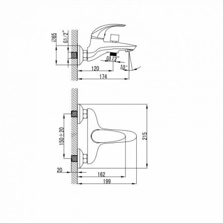 Смеситель ванны IDDIS "Leaf" LEASB00I02 шар.