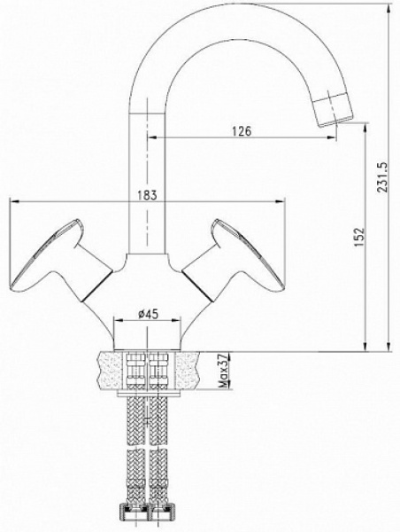 Смеситель тюльпан IDDIS "Copter" COPSB00i01 кер.