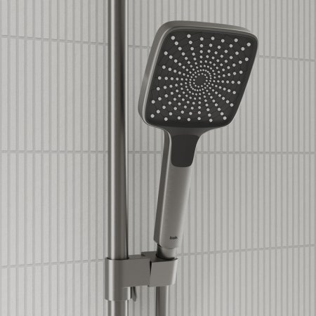 Душевая система с тропическим душем и изливом, матовый графит, Parker, ID PARGM3Fi06,