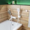Смеситель для ванны, белый матовый, Slide, ID SLIWT00i02WA,