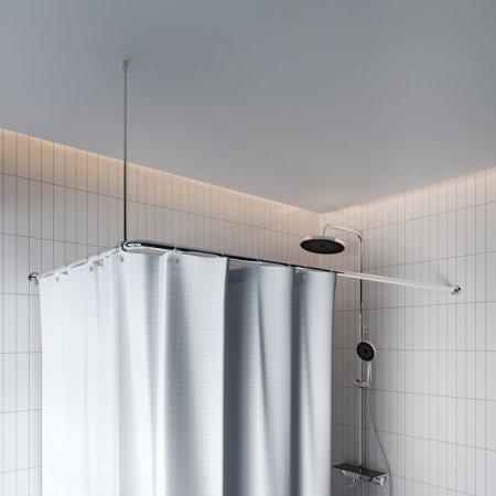 Угловой карниз для ванной комнаты, 90-180 см, глянц. хром, Elegante, ID 050A200I14,