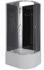 Кабина душевая "Niagara Eco E100/80/40L/TN/BK" 100*80*195 стекло МАТОВОЕ  (высокий поддон) 4 места