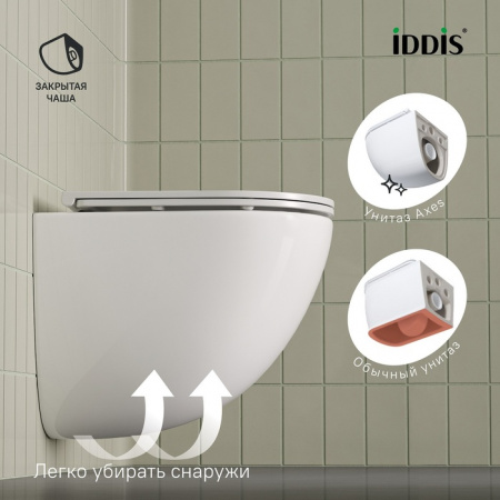 Унитаз подвесной "IDDIS " Axes AXERDSEi25, безободковый, смыв "торнадо"
