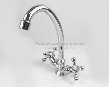 Смеситель кухни "FRAP" F-4008/4033 керамика 1/2" КРЕСТ