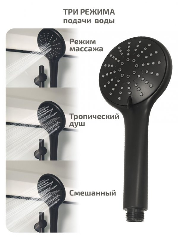 Кабина душевая "Triton Прайм- Блэк-Вельвет М3  900*900*В (средний поддон) 3 места