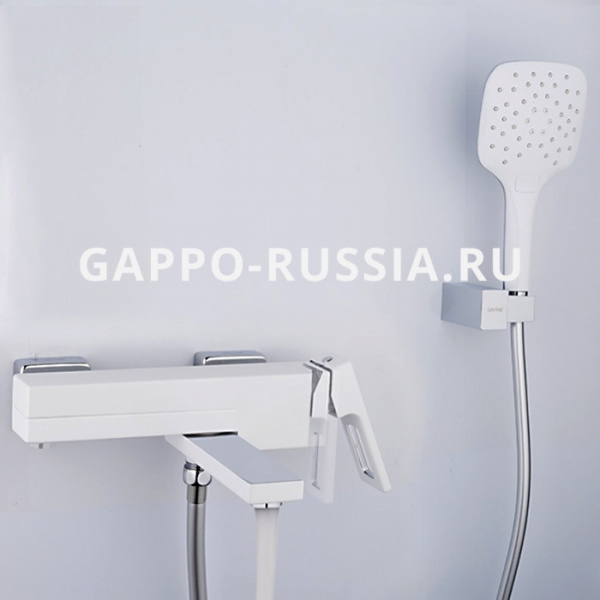 Смеситель ванны "Lux FRAP" G-3217-8 шар.35, короткий нос, белый, хром