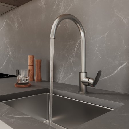 Смеситель для кухни с каналом для фильтрованной воды, сатин, Rora, MI RORBNFJM05,