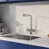 Смеситель для кухни с выдвижным изливом и каналом для фильтра, хром, Umbra, ID UMBSBPFi05,