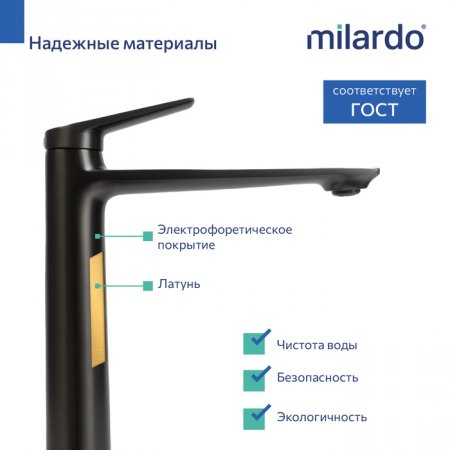 Смеситель для настольного умывальника, графит, Leap, MI LEAGM01M01,