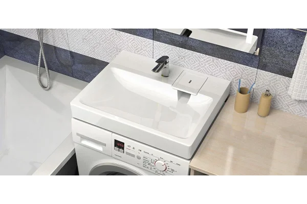 Умывальник "AQUADREAM Стайл V50 D1" 595*490*75 над стиральной машиной (2 кроштейна + сифон)