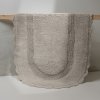 Коврик для ванной комнаты, 70x120, овал, хлопок, серый, ID DSOL02Ci12,
