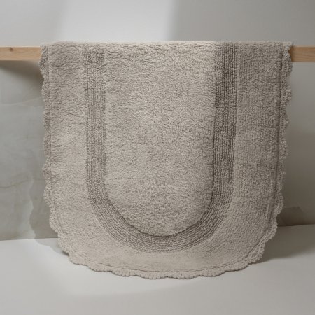 Коврик для ванной комнаты, 70x120, овал, хлопок, серый, ID DSOL02Ci12,