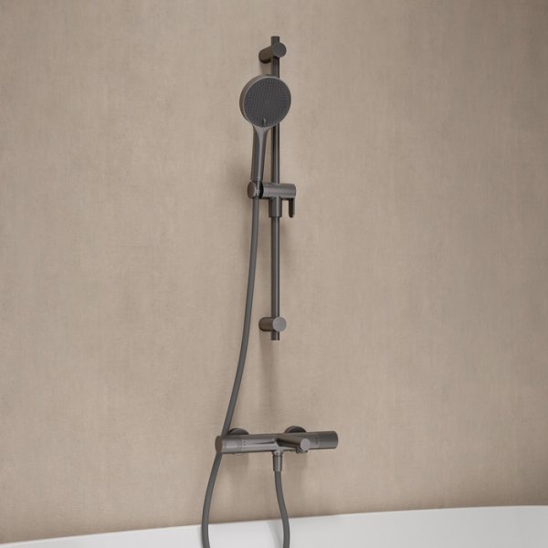 Шланг для душа, графитовый матовый, силиконовый, 1,5м, Optima Home, ID OPH15GLi19,
